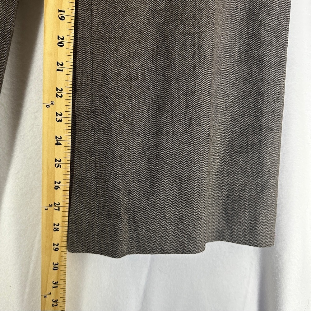 Ann Taylor Womens Dress Career Pants Gray Herringbone Wool Blend Size 4 - Picture 5 of 11